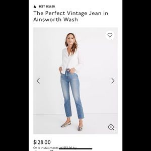 Madewell Jeans Perfect Vintage Ainsworth 26